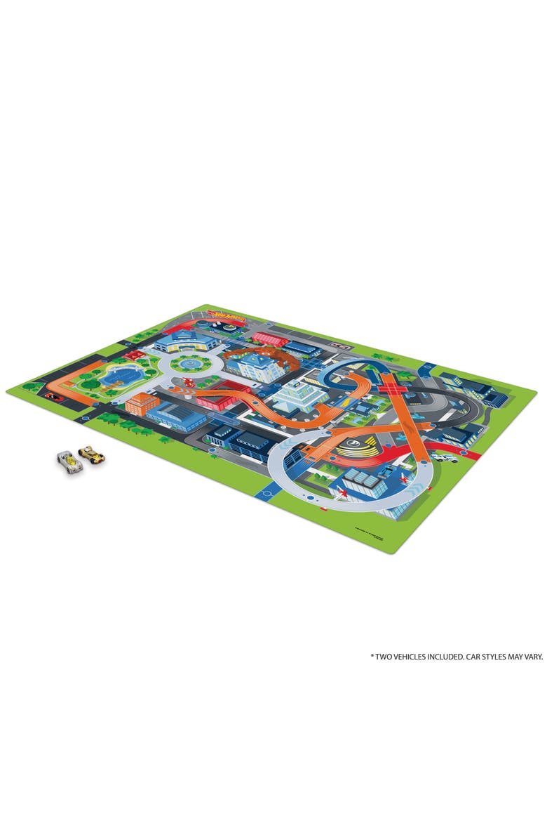 Imaginmat Hot Wheels Floor Playmat & 2 Toy Cars, 47 X 61", Alternate, color, Multicolored