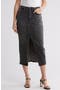 Front Slit Midi Denim Skirt
