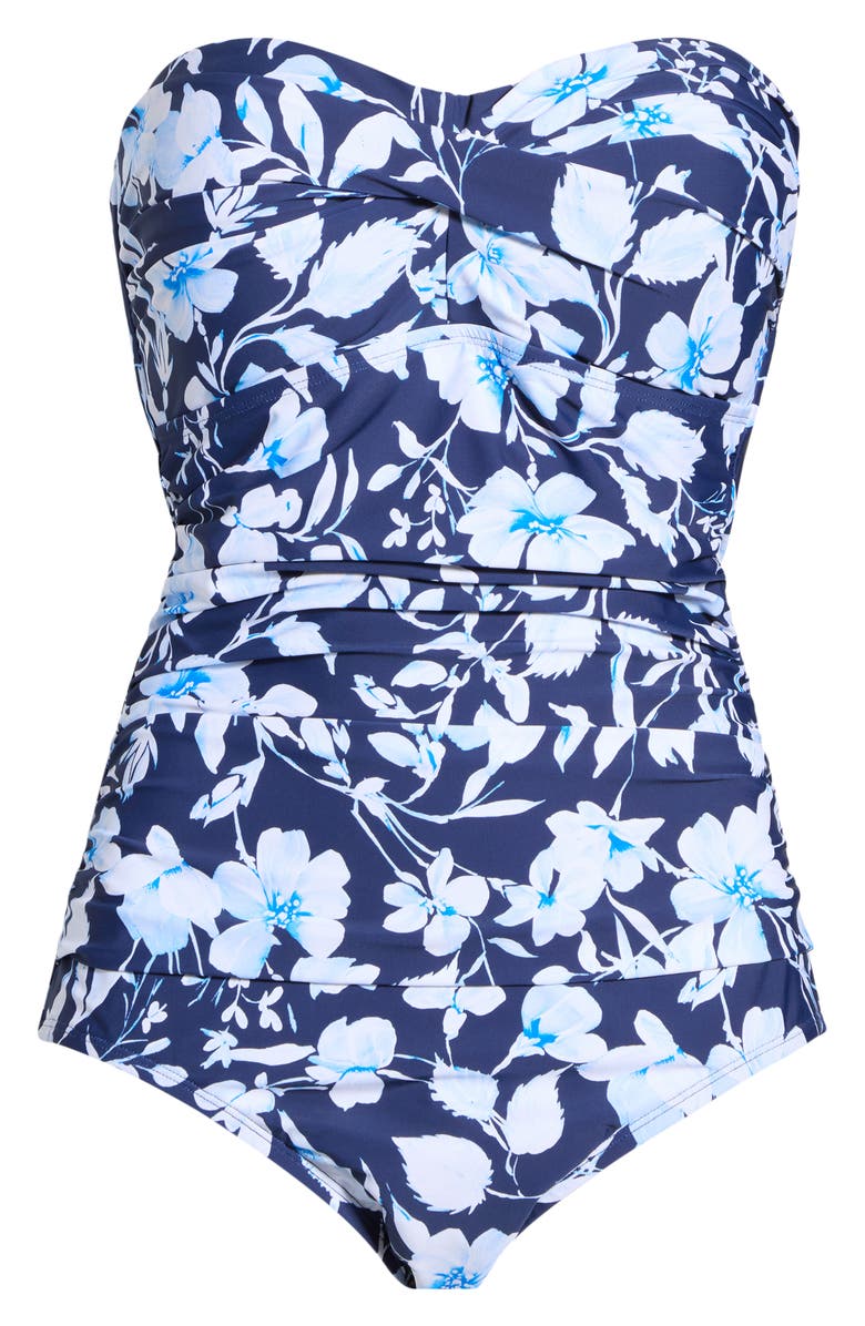 JANTZEN Flora Strapless One-Piece Swimsuit, Main, color, Pantheon Blue