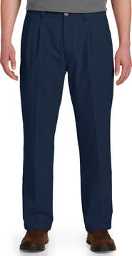 Harbor Bay by DXL Big & Tall Waist-Relaxer Pleated Twill Pants
