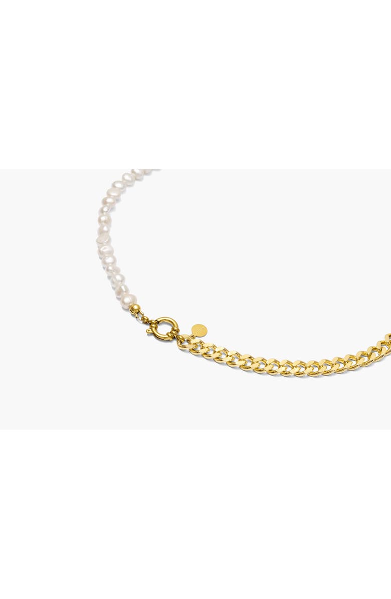 Joey Baby Baroque Freshwater Pearl Heart Chain Necklace, Alternate, color, Metallic Gold