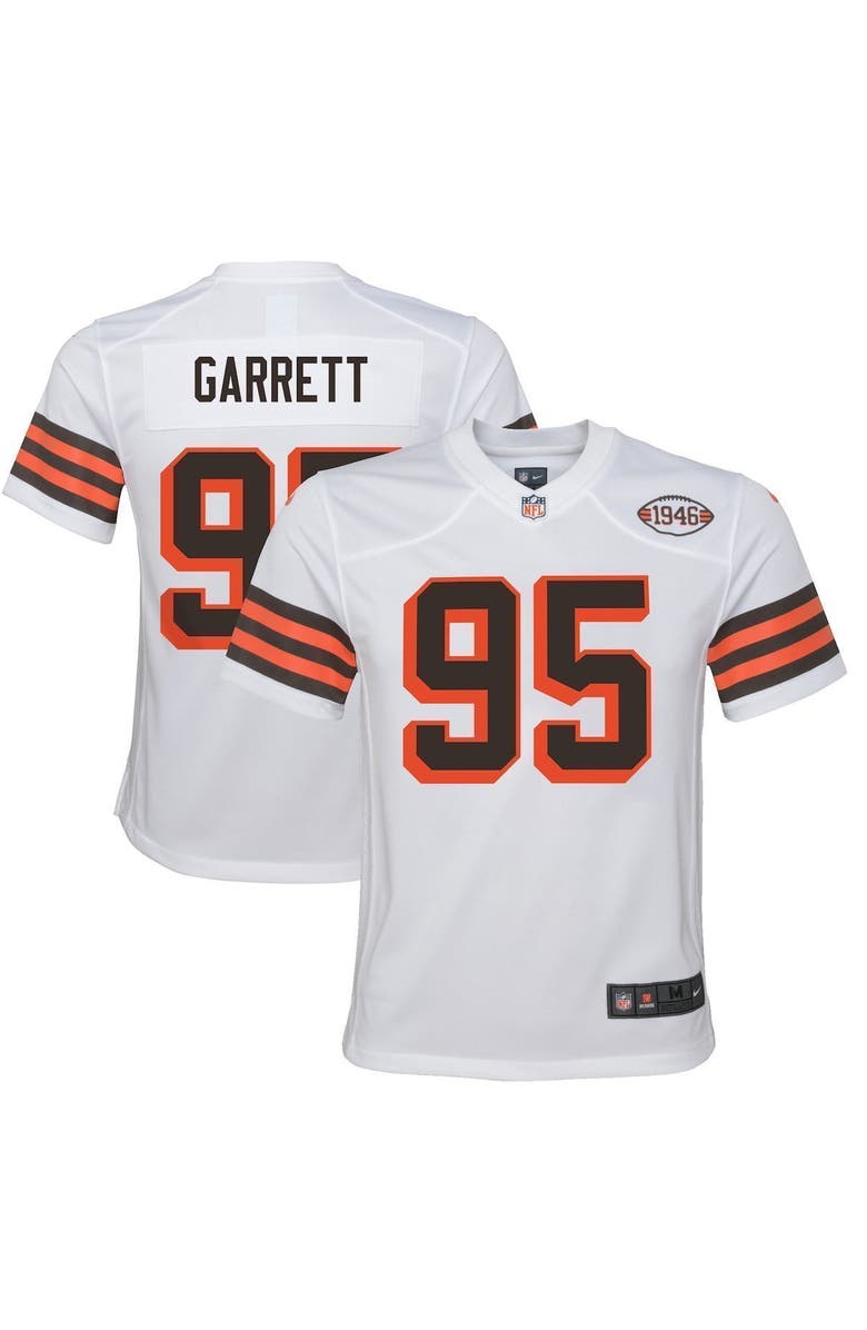 Nike Youth Nike Myles Garrett White Cleveland Browns 1946 Collection Alternate Game Jersey, Main, color, White