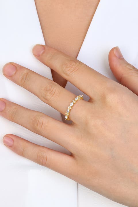 Marquise and Round Cubic Zirconia Ring