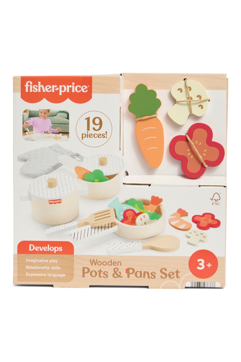 Kids' Wooden Pots & Pans Set, Alternate, color, NONE