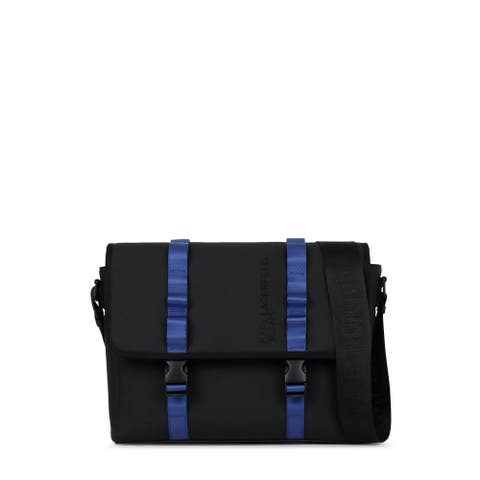 Coated Faux-Leather Messenger Bag