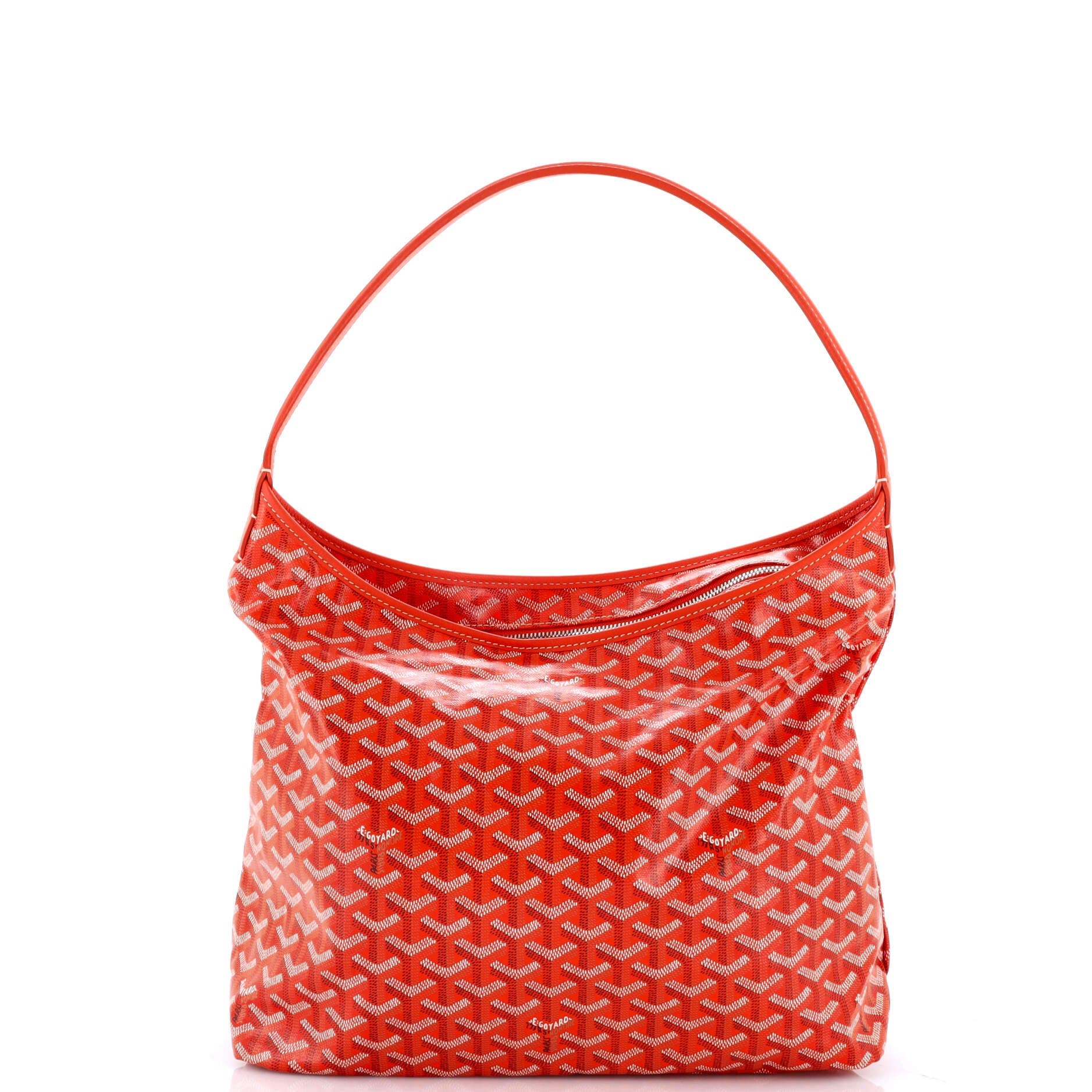 Pre-Owned Goyard Boheme Hobo Coated Canvas, Alternate, color, Orange