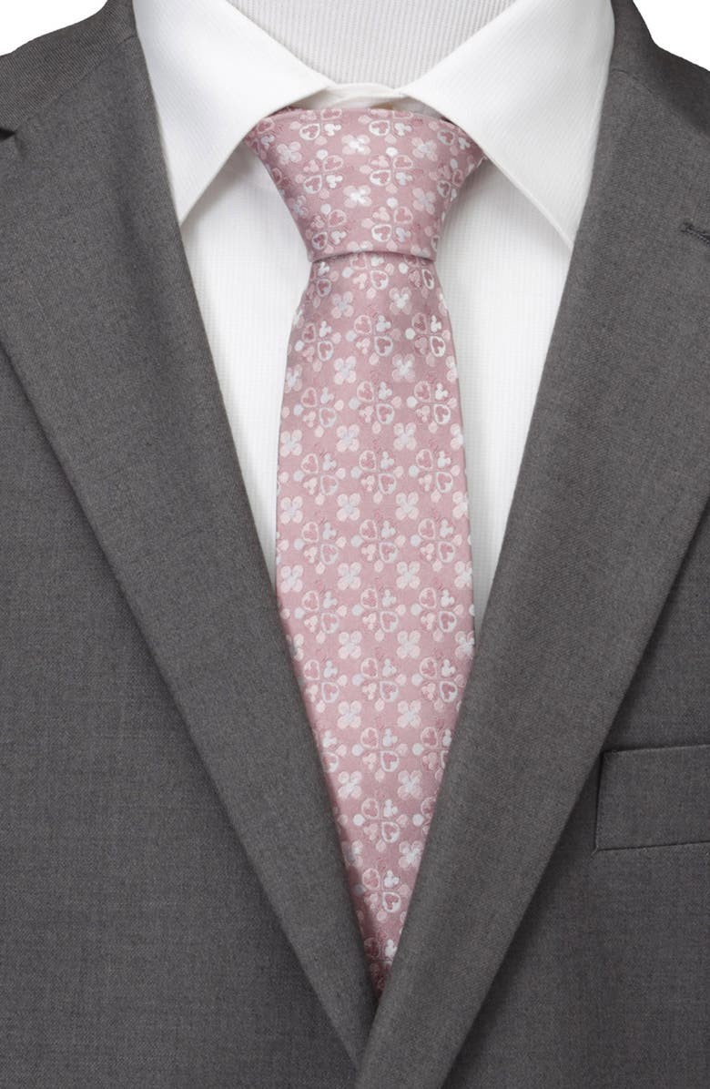Cufflinks, Inc. x Disney Mickey Mouse Floral Silk Tie, Alternate, color, Pink