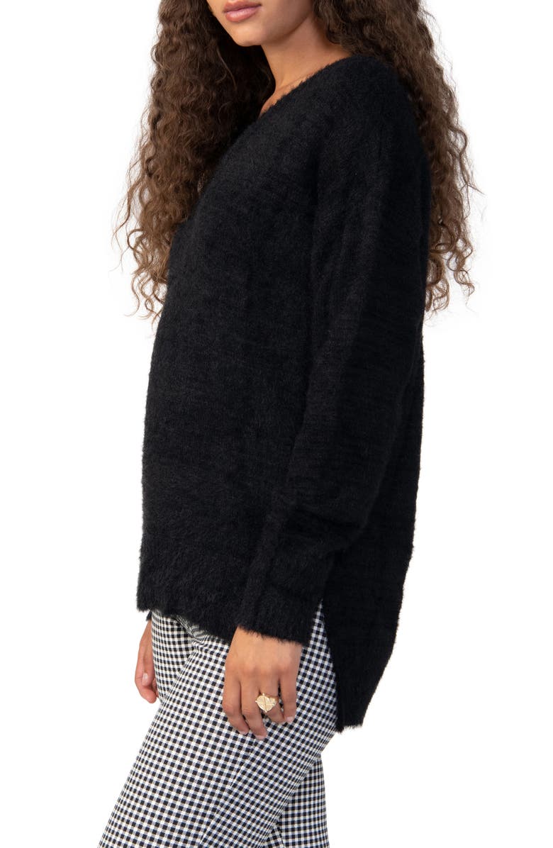 Sanctuary Fuzzy V-Neck Sweater, Alternate, color, 