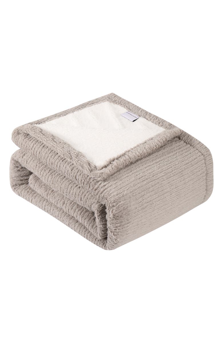 BCBG Reversible Throw Blanket, Main, color, 