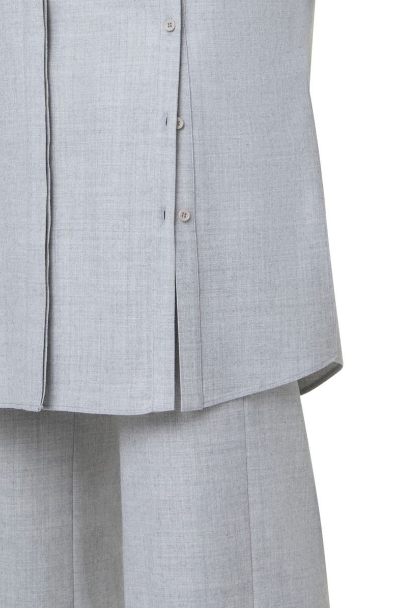 Akris punto Long Sleeve Wool Flannel Shirtdress, Alternate, color, 