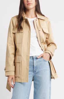 Caslon® Utility Cotton Trench Coat