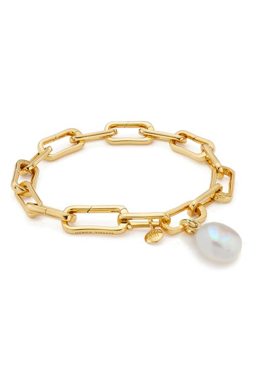 Monica Vinader Alta Capture Pearl Charm Bracelet in 18K Gold Vermeil /Pearl  product