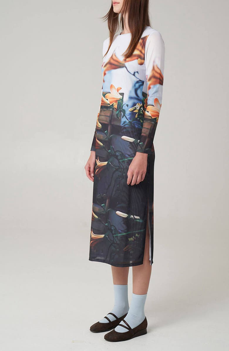 Find Me Now Paulie Long Sleeve Midi Dress, Alternate, color, Black Multi