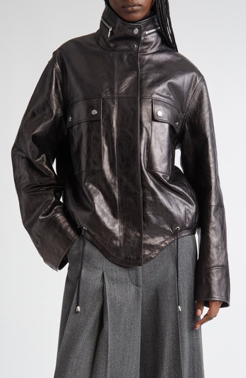 Lambskin Leather Bomber Jacket