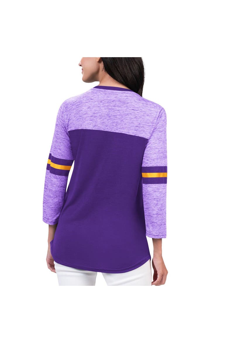 Women's G-III 4Her by Carl Banks Purple Los Angeles Lakers Play the Game 3/4-Sleeve T-Shirt, Alternate, color, Purple