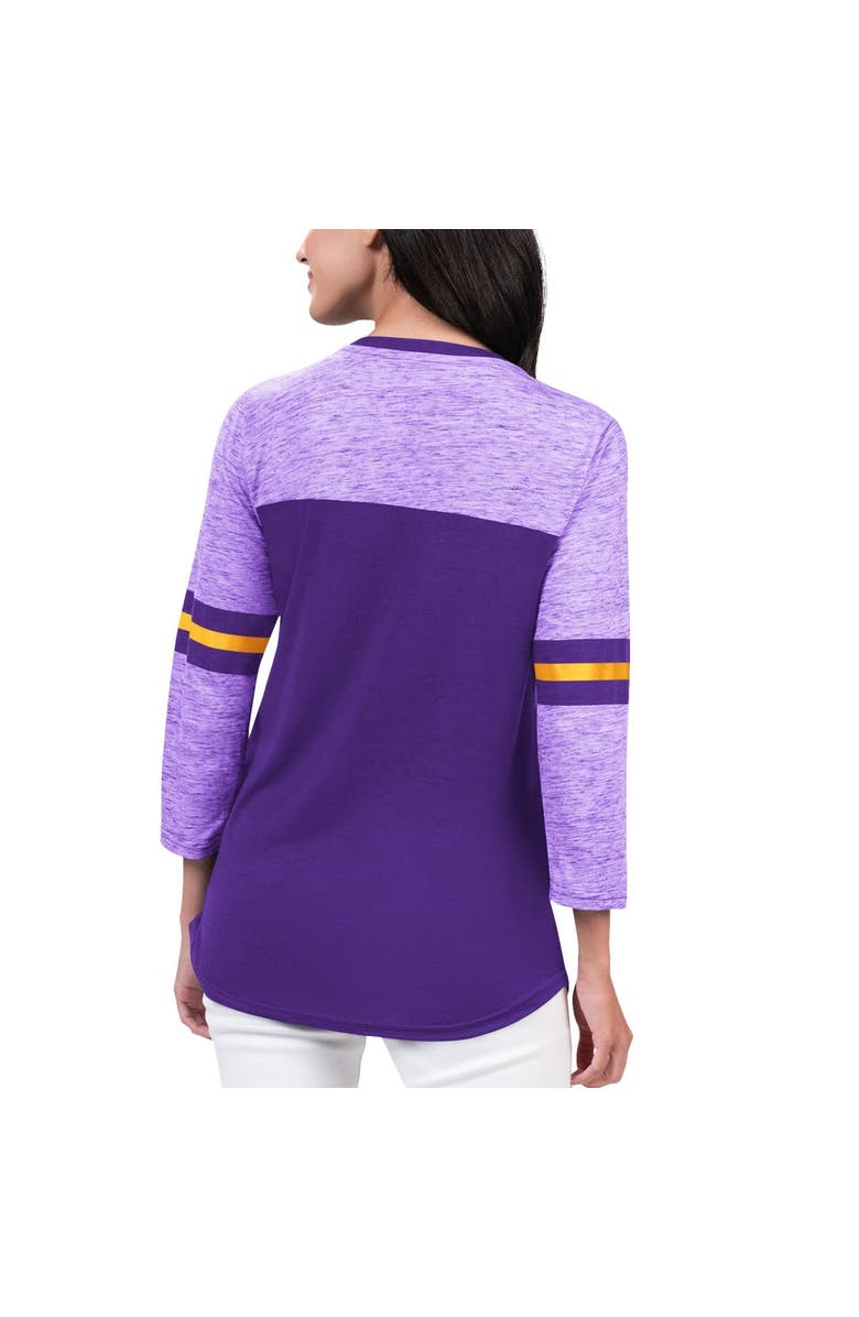 G-III 4HER BY CARL BANKS Women's G-III 4Her by Carl Banks Purple Los Angeles Lakers Play the Game 3/4-Sleeve T-Shirt, Alternate, color, Purple