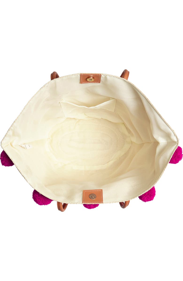 Shiraleah Klo Pompom Straw Tote, Alternate, color,