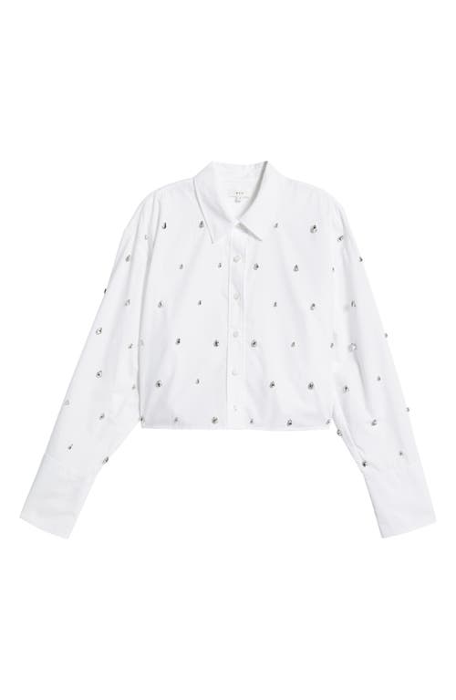 A.l.c . Mackie Crystal Detail Cotton Button-up Shirt In White