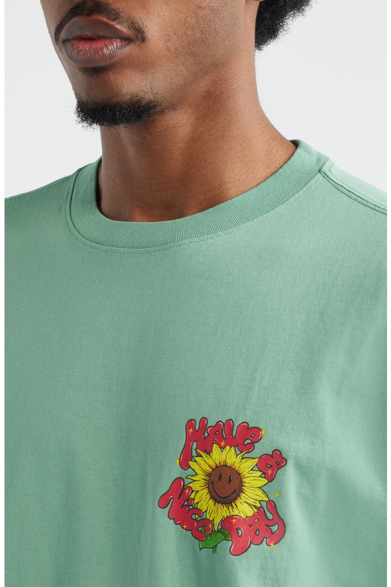 SMILEY® Sunflower Graphic T-Shirt, Alternate, color, GREEN