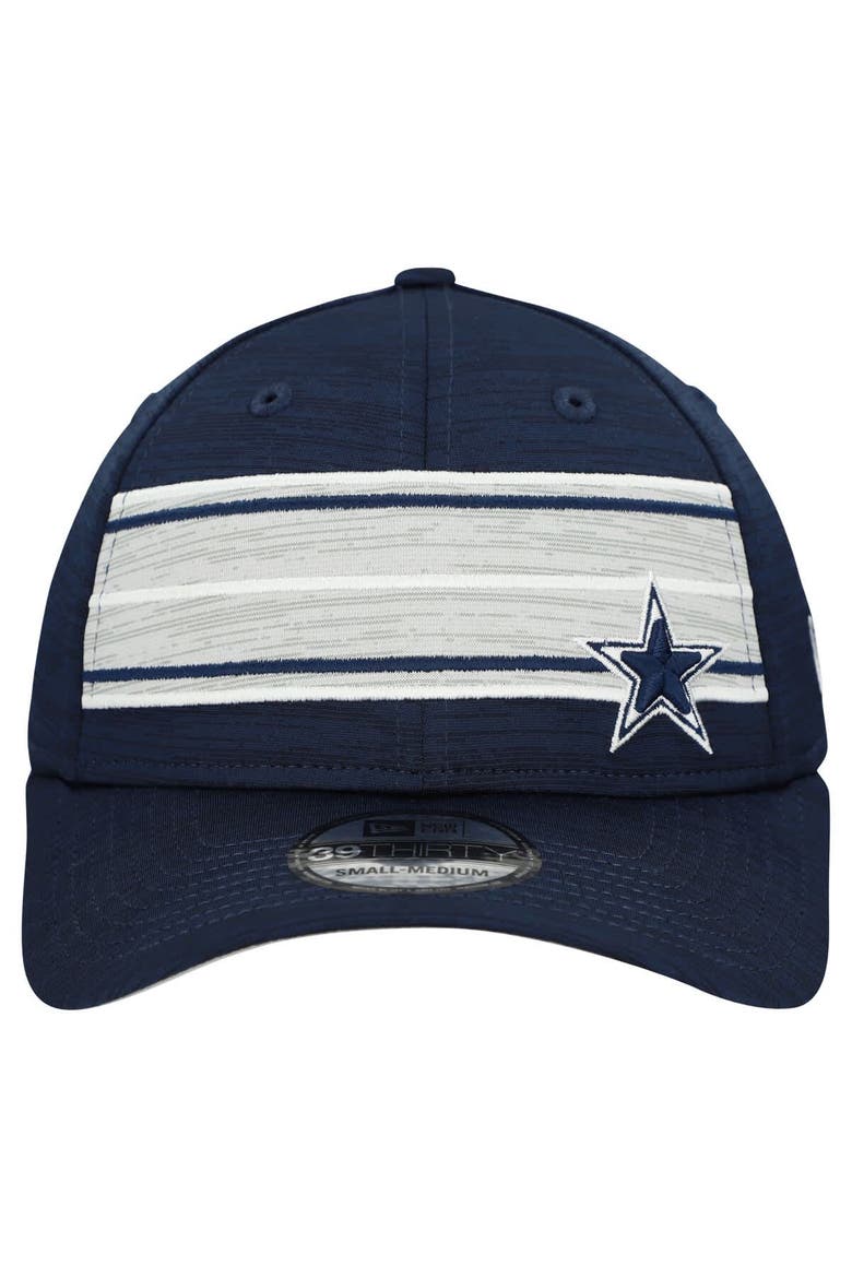 Men's New Era  Navy Dallas Cowboys Stripes 39THIRTY Flex Hat, Alternate, color, Navy
