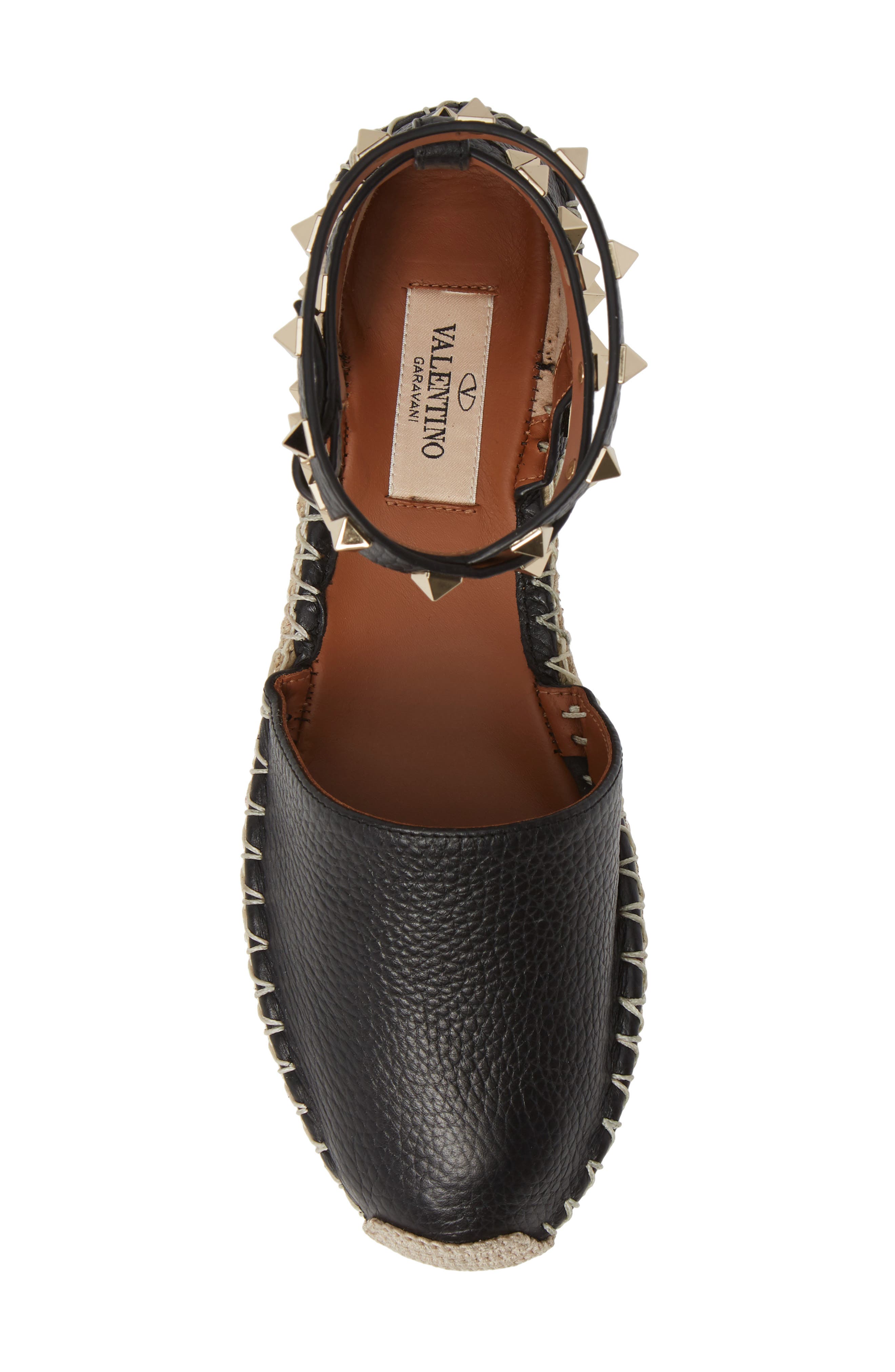 Valentino Garavani Rockstud Espadrille Flat, Alternate, color, 