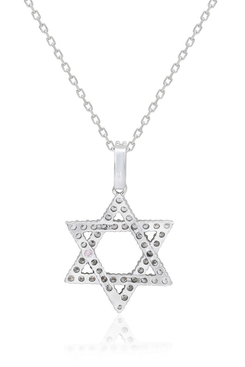 Star of David Pendant Necklace, Alternate, color, WHITE