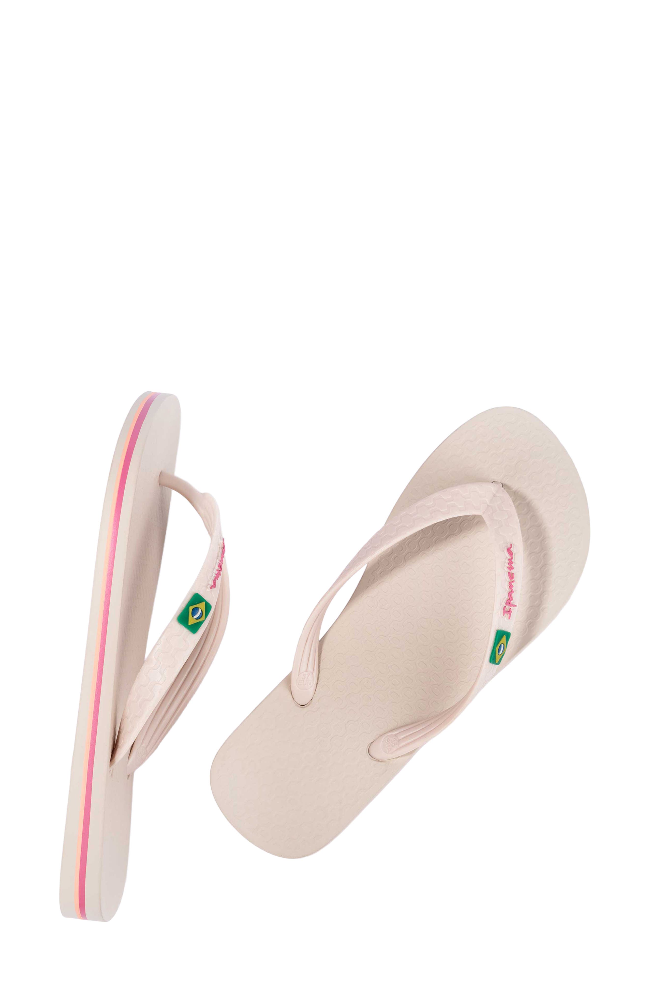 Ipanema Brasil II Water Resistant Flip Flop, Alternate, color, Beige/Pink