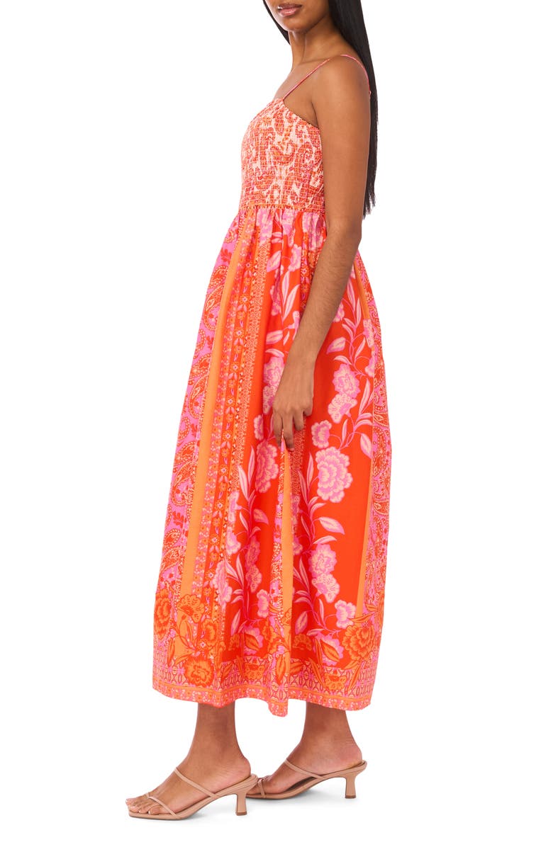 Halogen<sup>®</sup> Floral Paisley Smocked Cotton Sundress, Alternate, color, Pink Multi