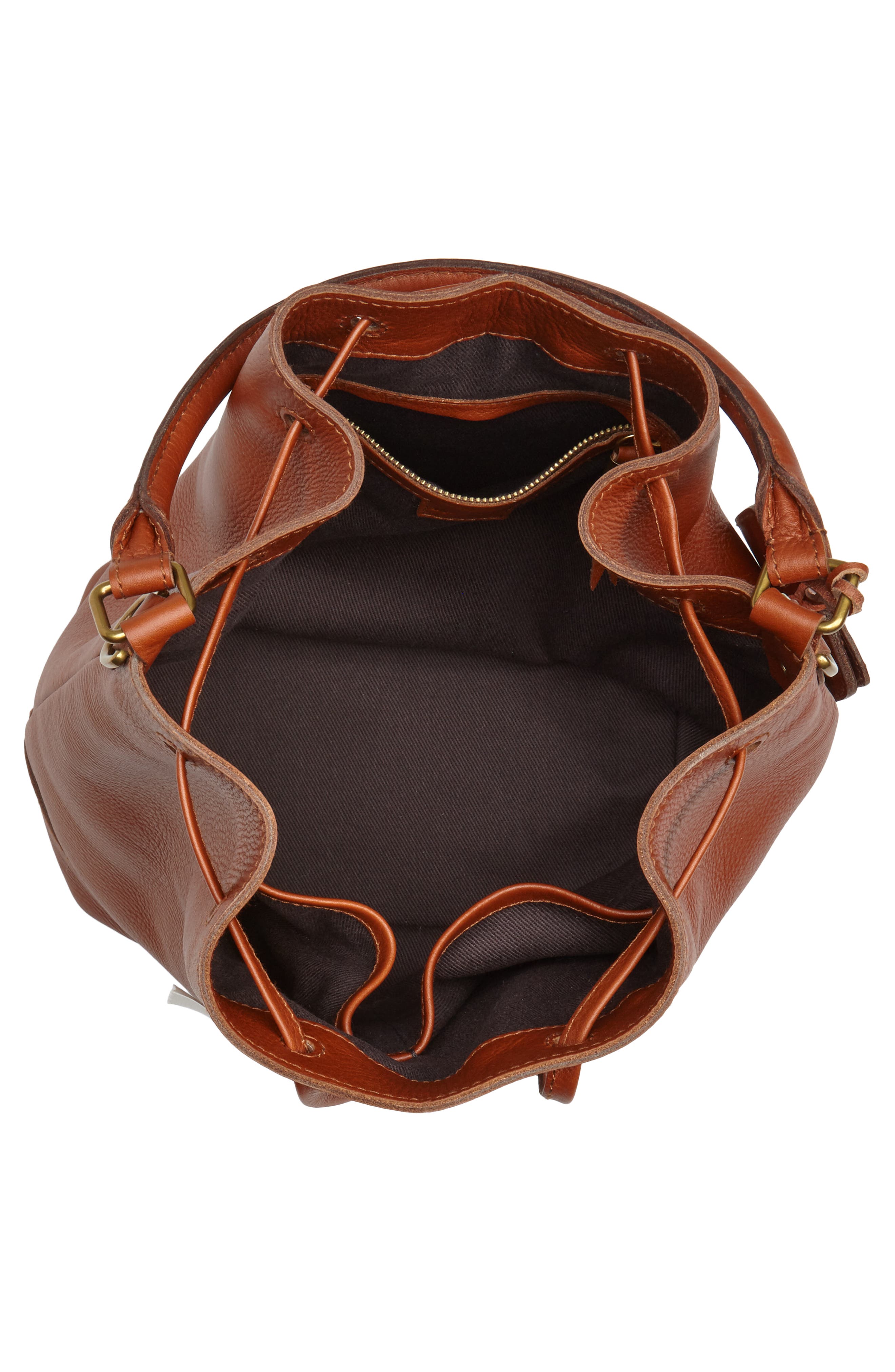 Madewell Lafayette Leather Bucket Bag, Alternate, color, 