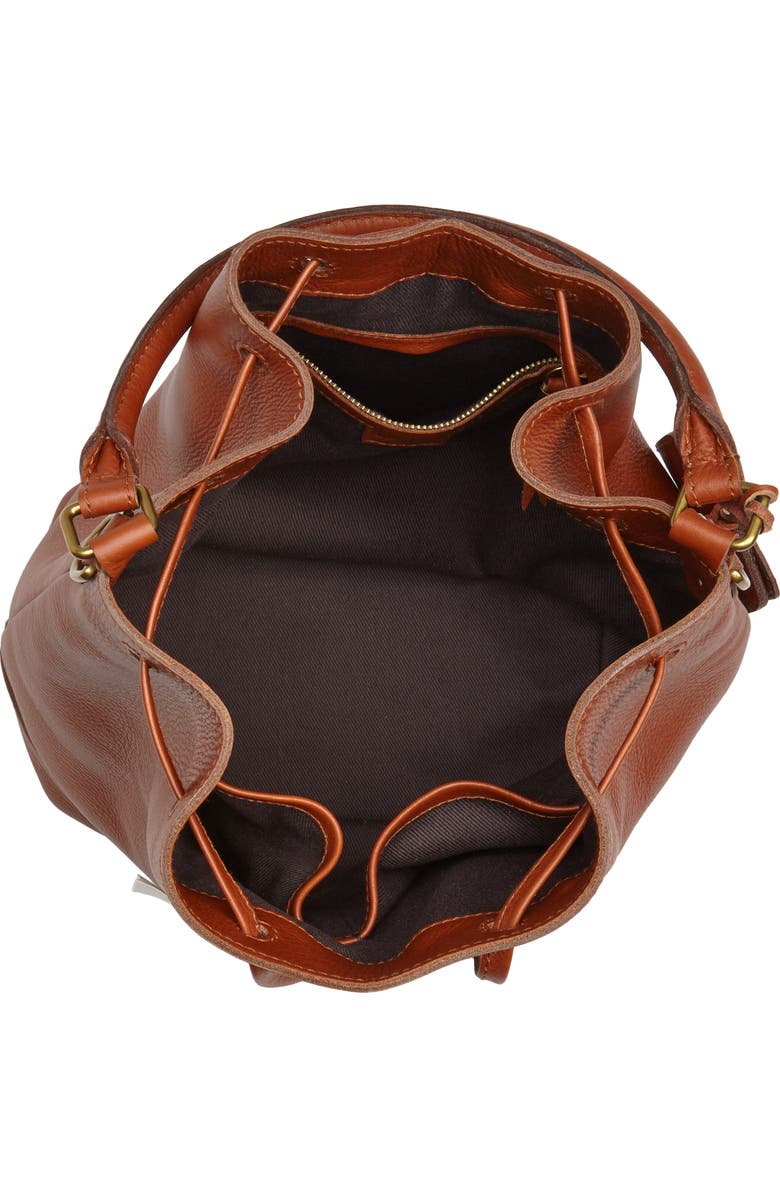 Madewell Lafayette Leather Bucket Bag, Alternate, color,