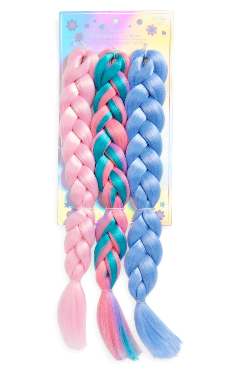 Capelli New York Kids' 3-Pack Braided Faux Hair Extensions, Main, color, 