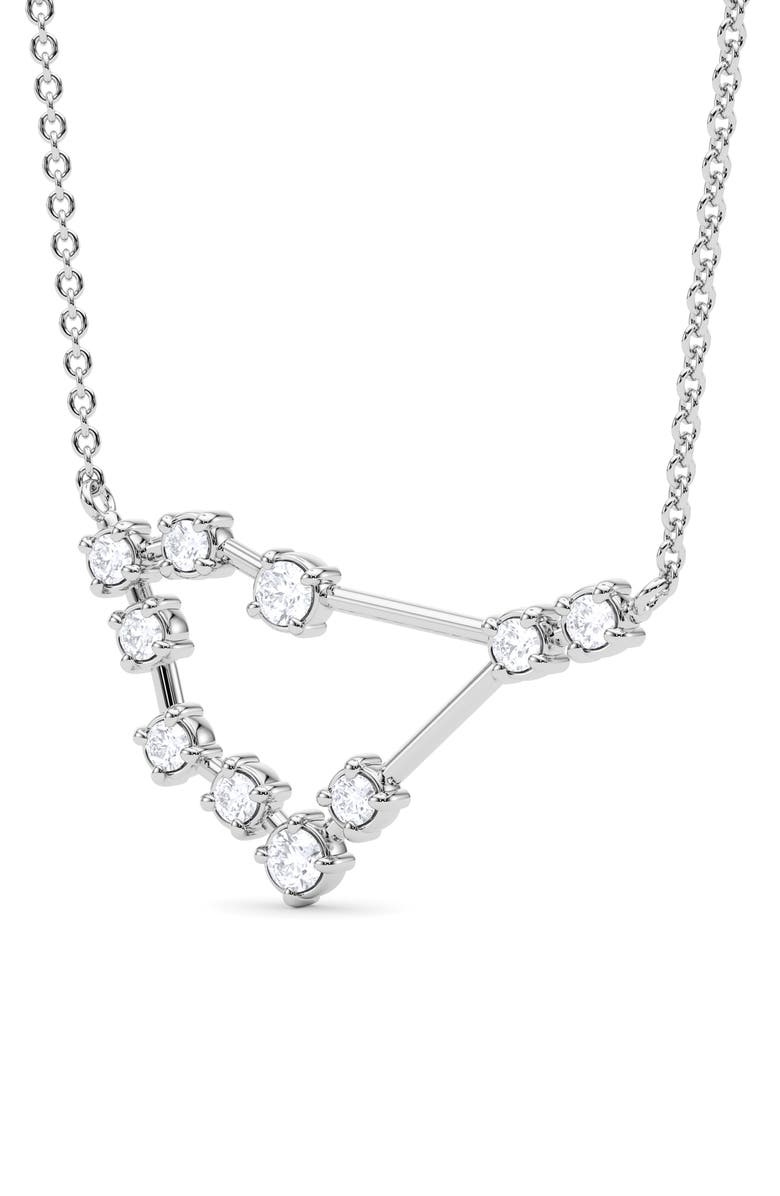 HauteCarat Capricorn Constellation Lab Created Diamond Necklace, Alternate, color, 18K White Gold