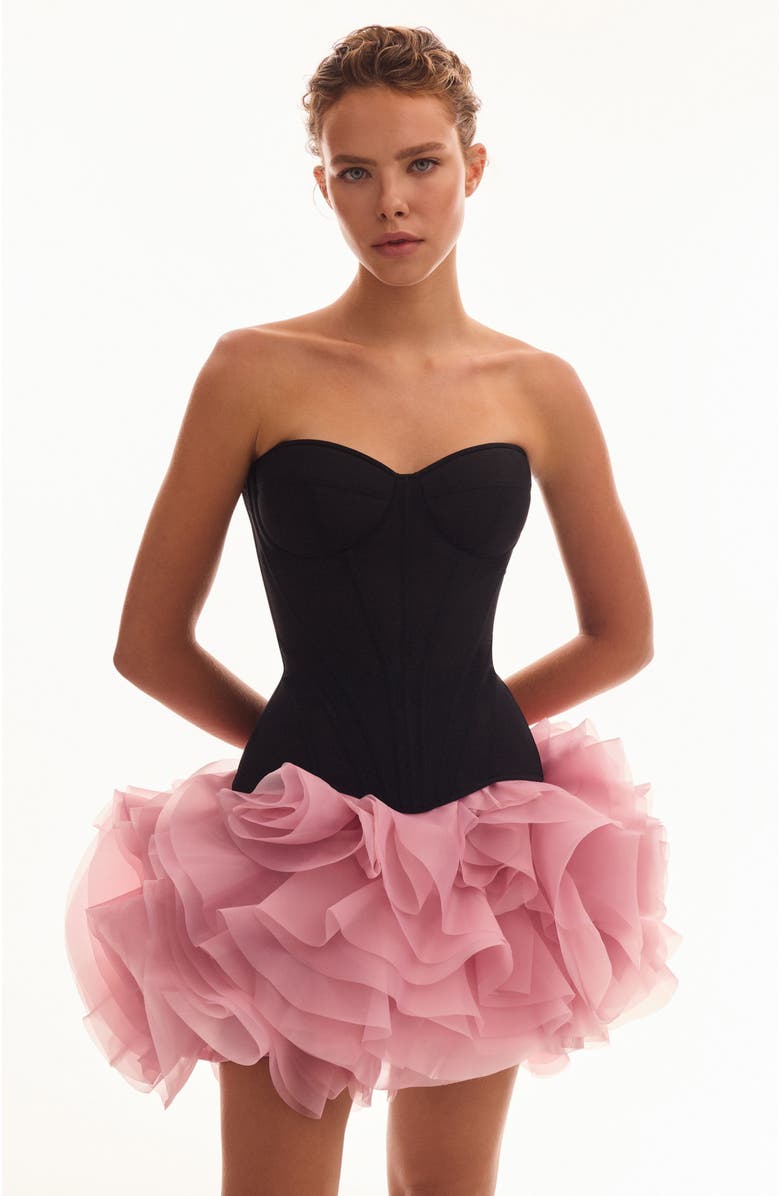 Milla Fitted Heart-Shaped Low-Waist Structured Corset in Black, Main, color, Black