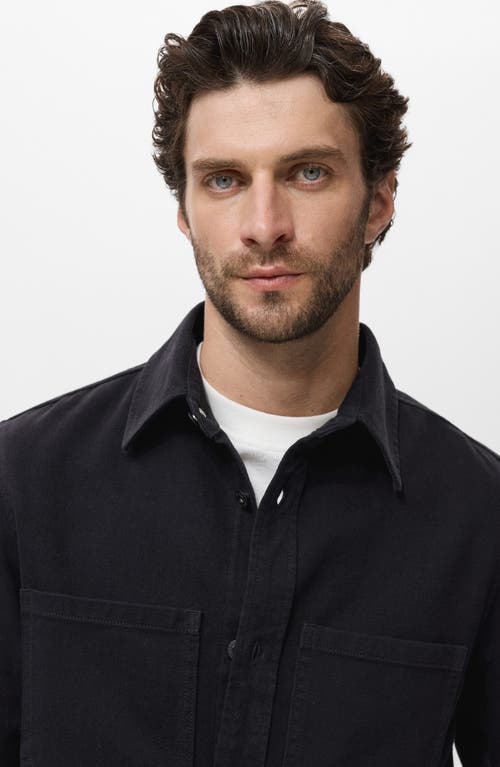 Mango Cotton Denim Overshirt In Blue