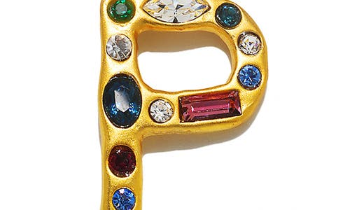 Sequin Emilie Crystal Initial Pendant Necklace In Gold
