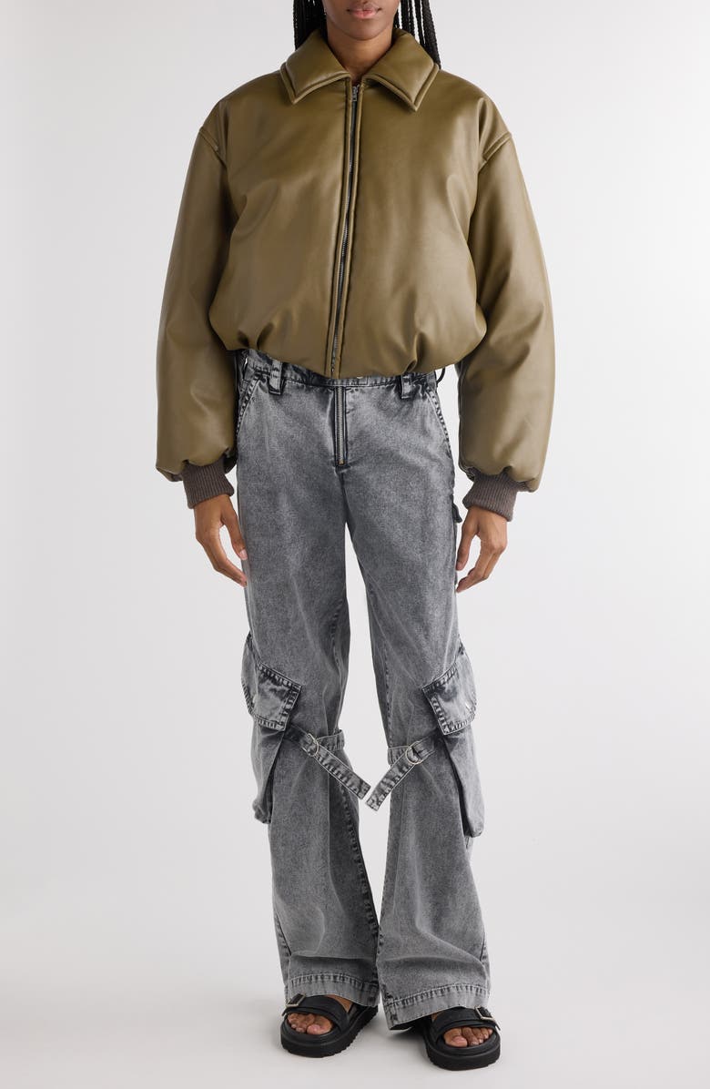 Acne Studios Onnea Coated Bomber Jacket, Alternate, color, Khaki Green Ab6