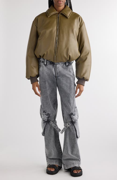 Acne Studios Onnea Coated Bomber Jacket In Brown