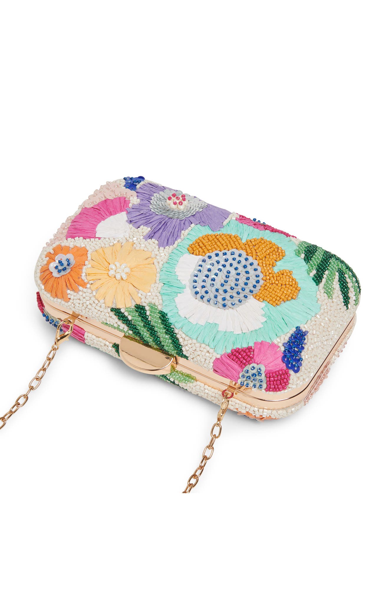 Dolce Vita Daisy Beaded Raffia Convertible Clutch, Alternate, color, 