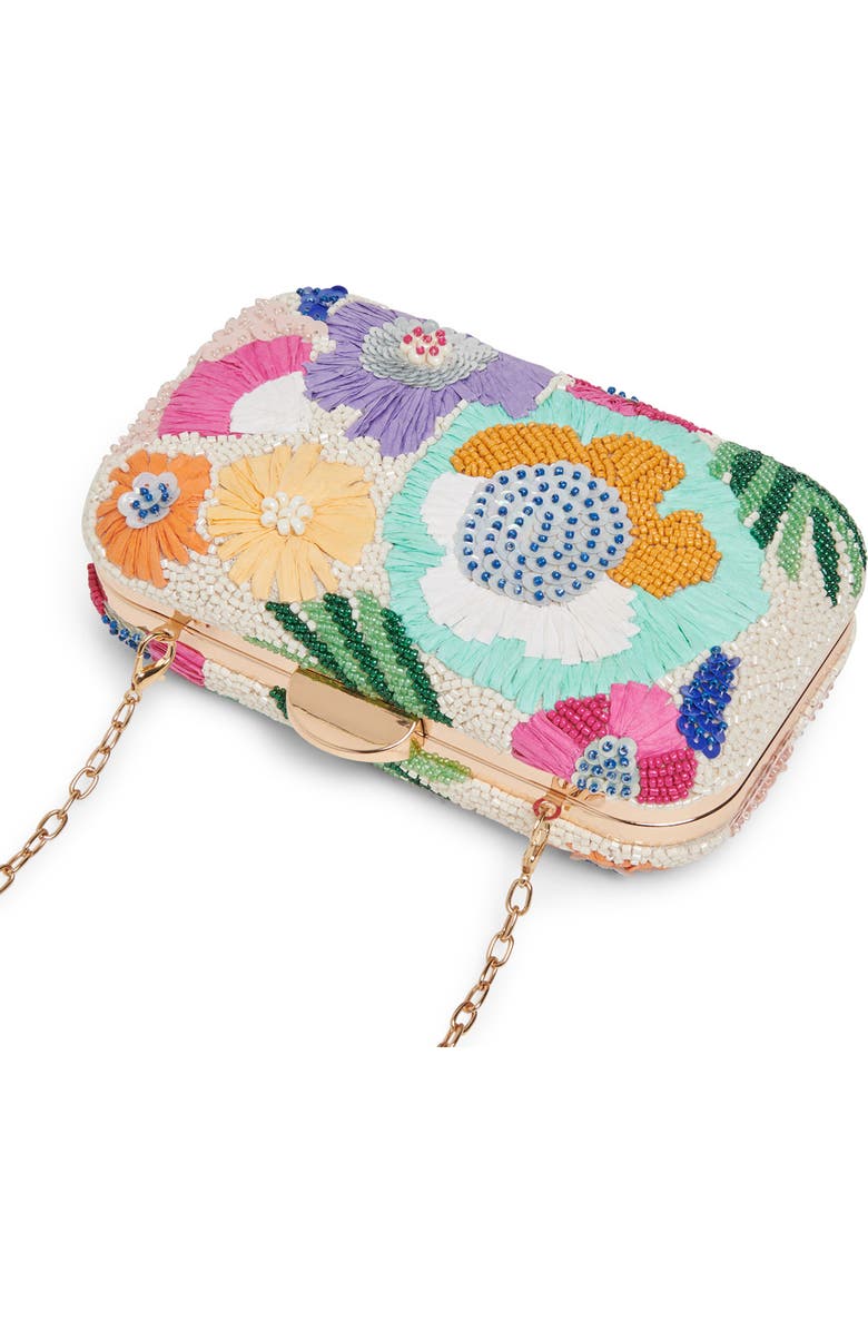 Dolce Vita Daisy Beaded Raffia Convertible Clutch, Alternate, color,