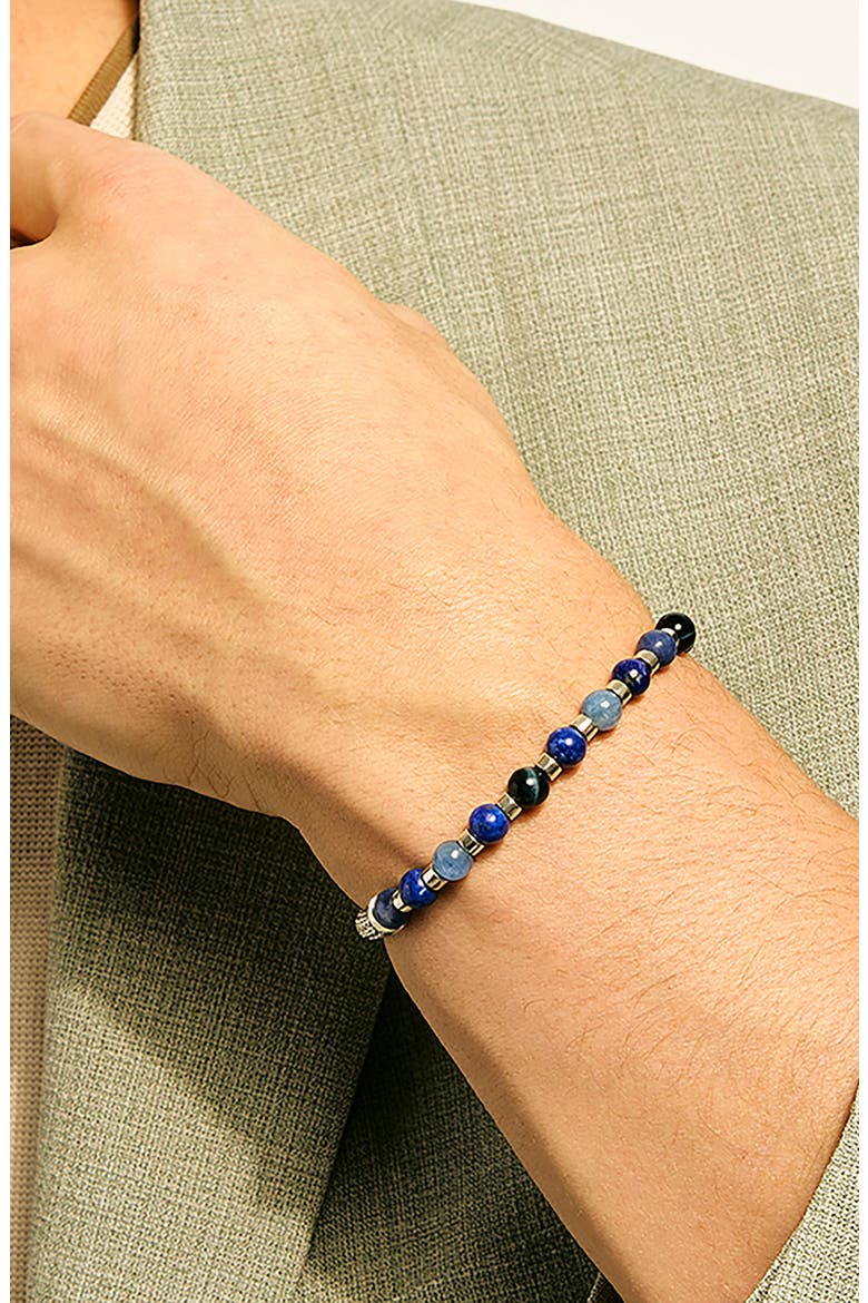 Beaded Chain Bracelet, Alternate, color, SILVER