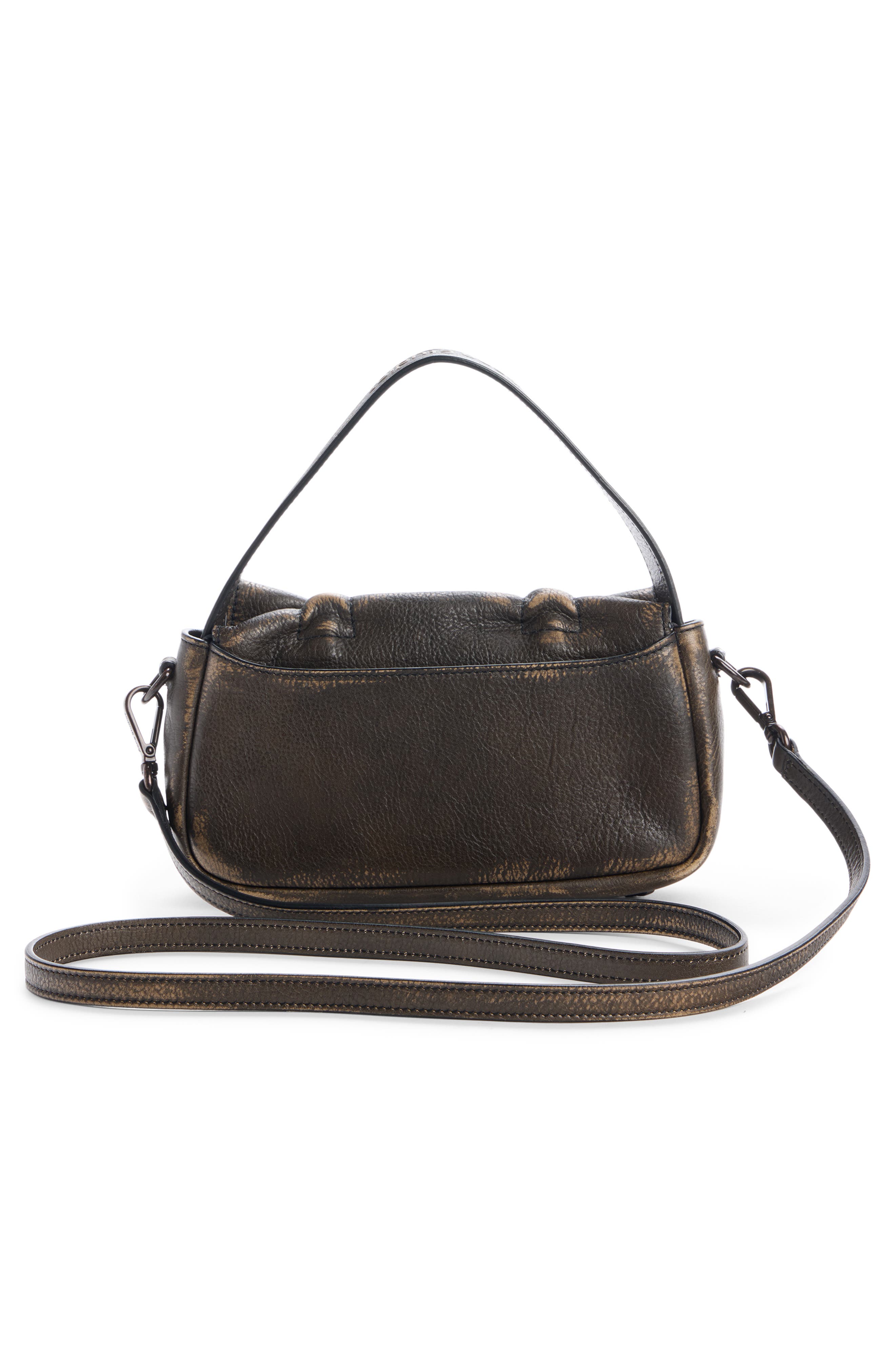 Multipocket Leather Shoulder Bag, Alternate, color, DARK BROWN/ BEIGE