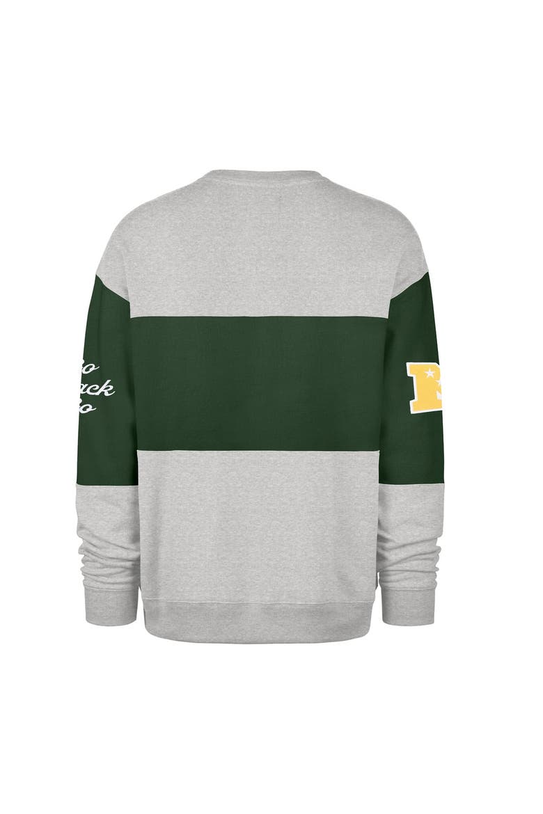 Men's '47 Green/Heather Gray Green Bay Packers Blockfield Maximalist Sweatshirt, Alternate, color, Green