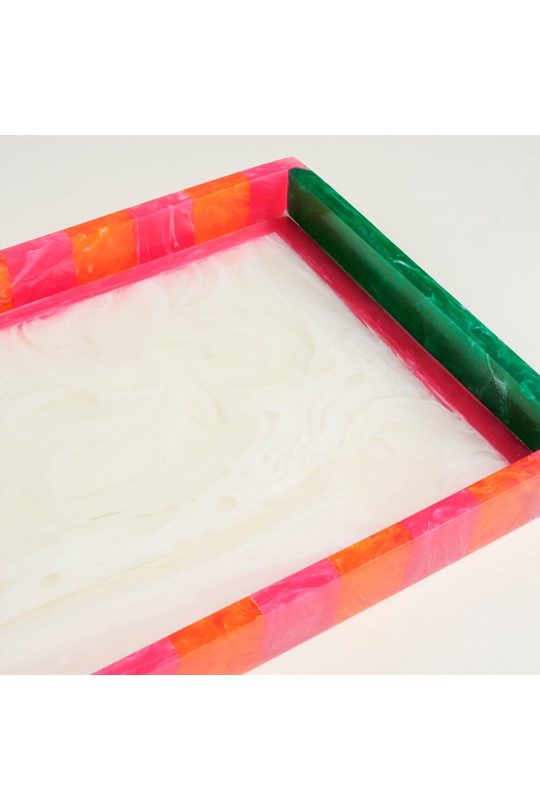 Tanda Resin Rectangle Tray Curated Decor, Alternate, color, Pink