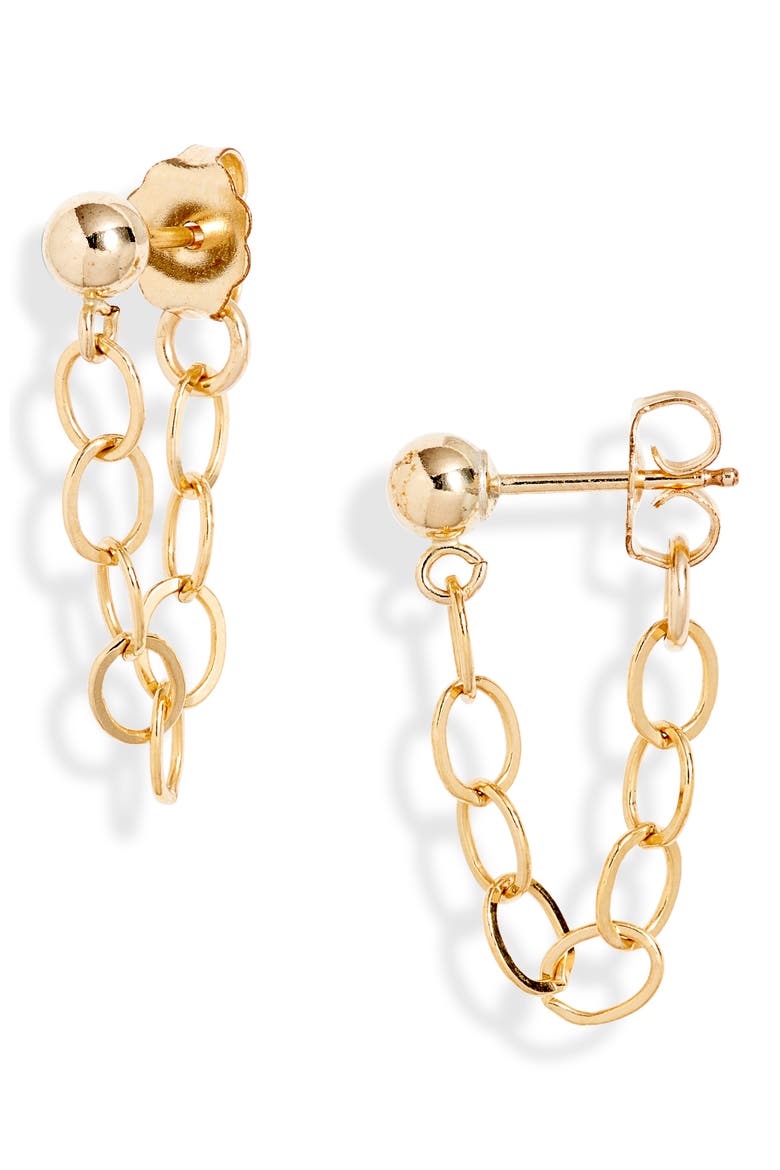 Marley Chain Stud Earrings, Main, color, GOLD