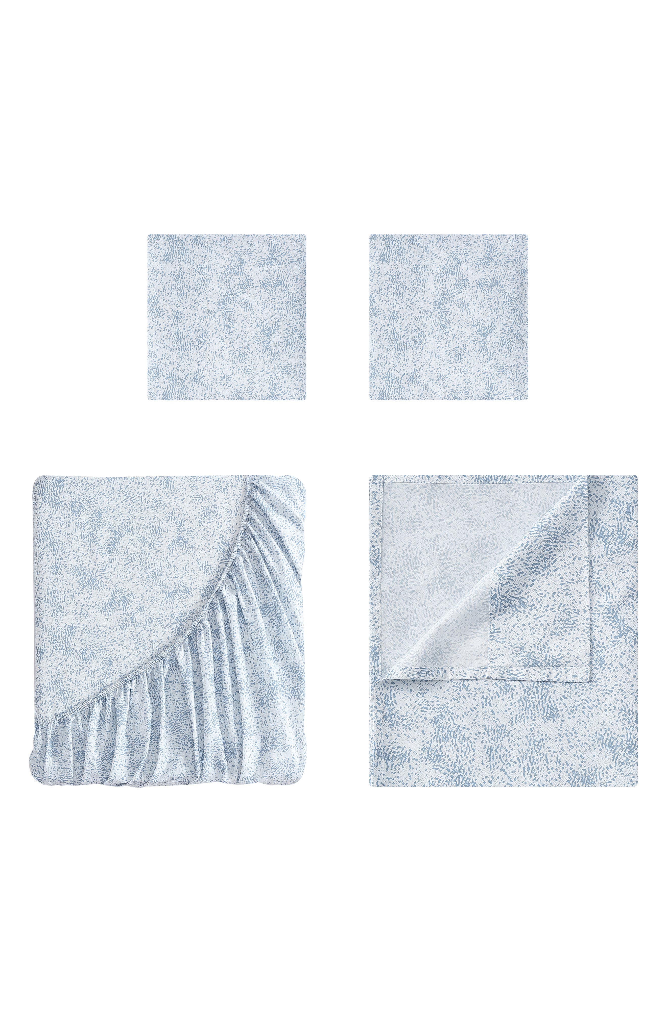 Tahari Seward Four-piece Queen Sheet Set In Blue