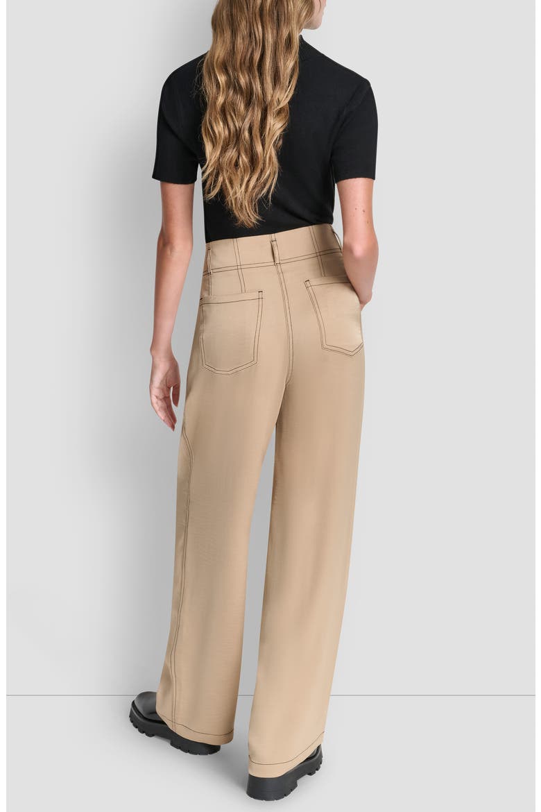 Topstitch Straight Leg Pants, Alternate, color, TRAVERTINE