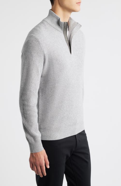 Canali Quater Zip Wool & Cashmere Sweater In Gray