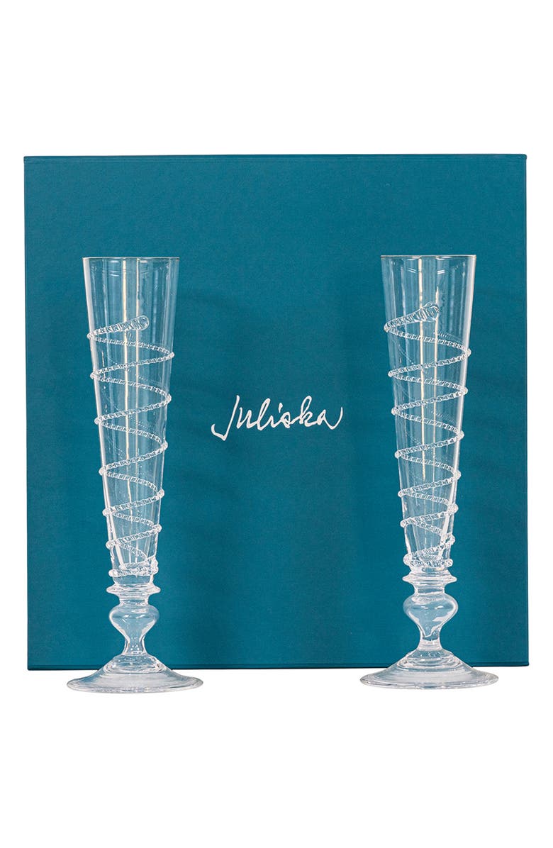 Juliska Amalia Set of 2 Champagne Flutes, Main, color,