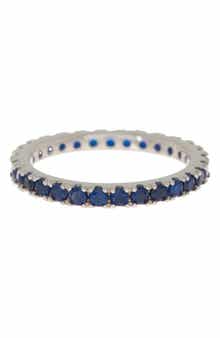 SUZY LEVIAN Pave Blue CZ Eternity Band Ring