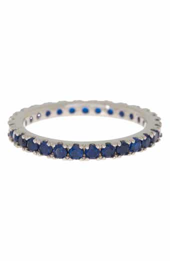 SUZY LEVIAN Pave Blue CZ Eternity Band Ring